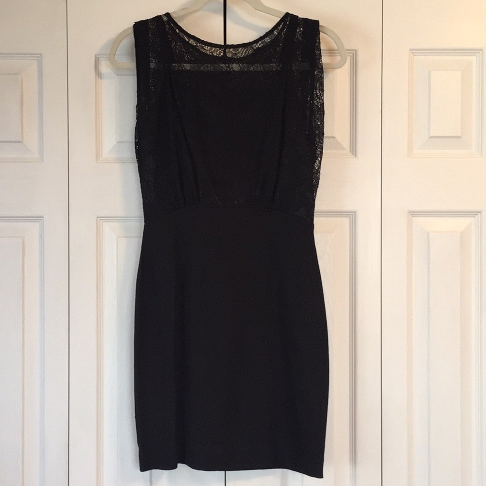 French Connection Black Lace Mini Dress